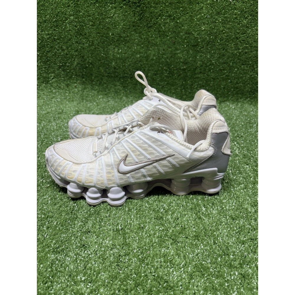 Nike Shox TL White Metallic Silver Women's Size 8 Sports Sneaker Shoe AR3566-100
